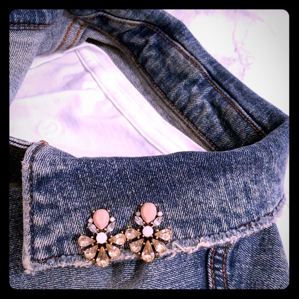 Pink and diamond statement earrings